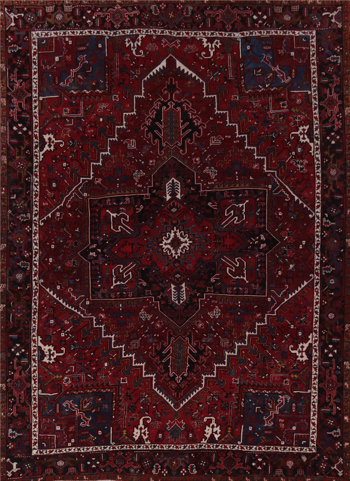 Vintage Geometric Heriz Persian Area Rug 10x13