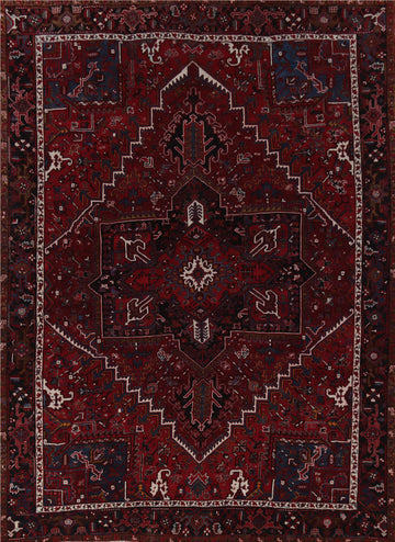 Vintage Geometric Heriz Persian Area Rug 10x13