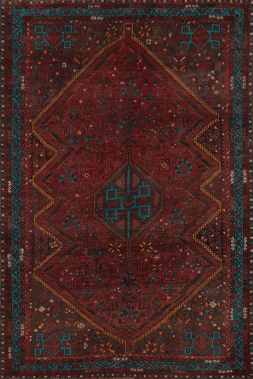 Tribal Geometric Qashqai Persian Area Rug 6x9