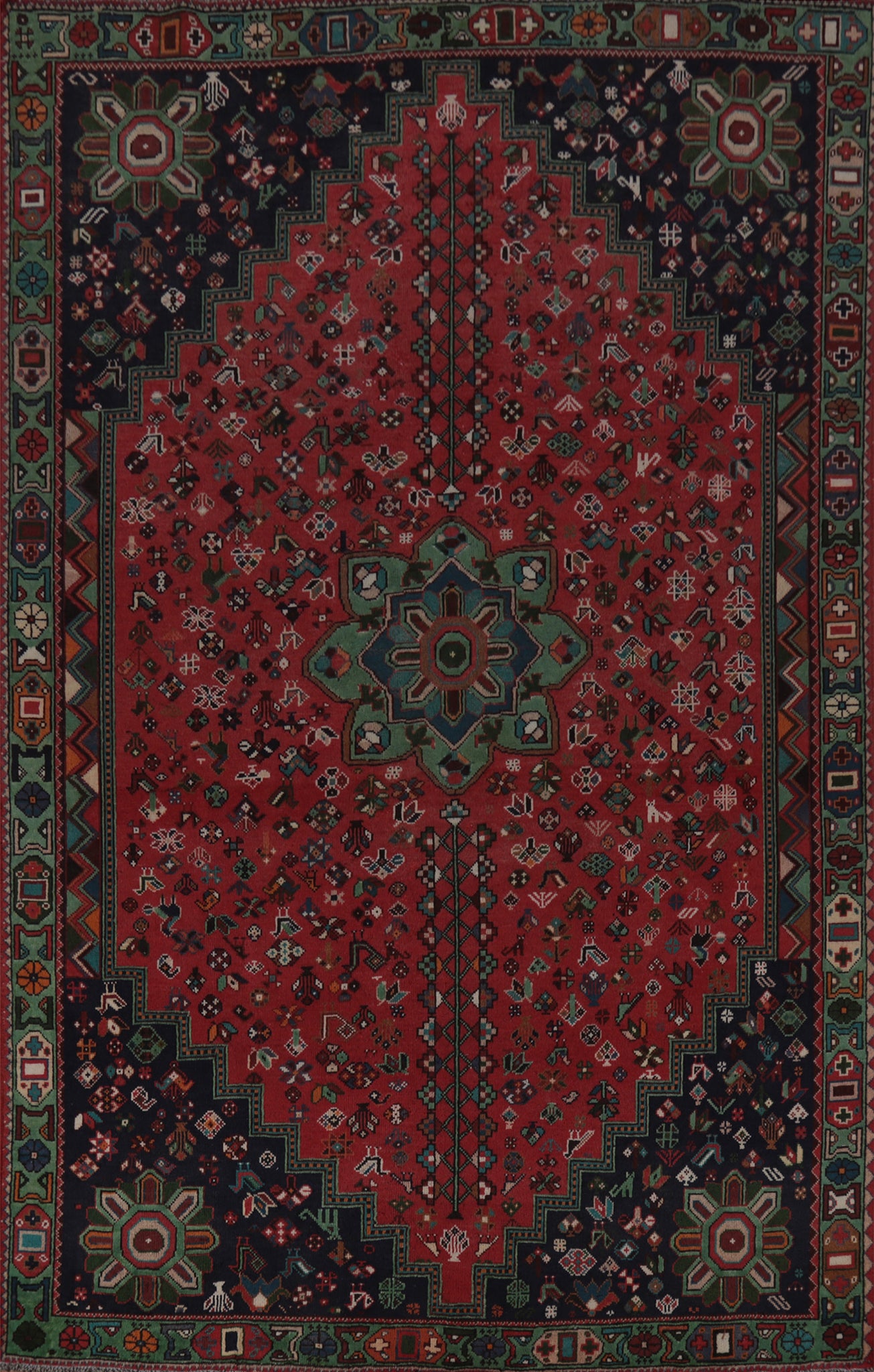 Tribal Geometric Shiraz Persian Area Rug 7x10