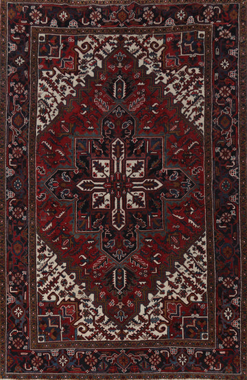 Geometric Wool Heriz Persian Area Rug 7x10
