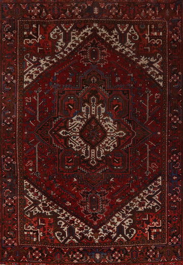 Vintage Heriz Persian Area Rug 7x9