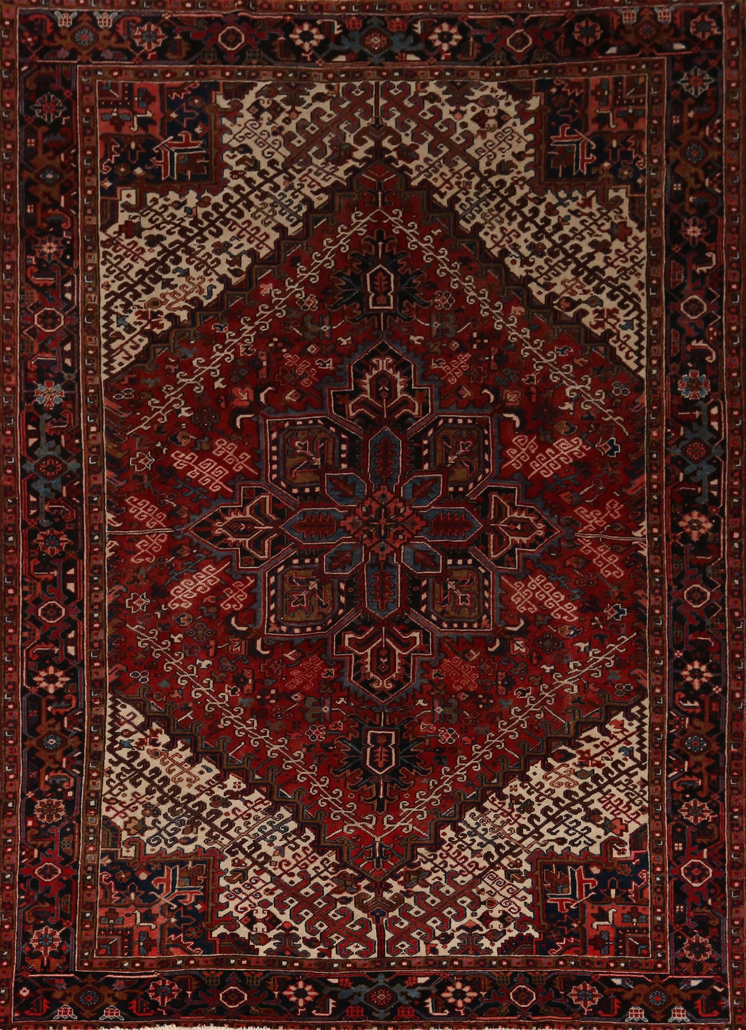 Vintage Heriz Persian Area Rug 9x11