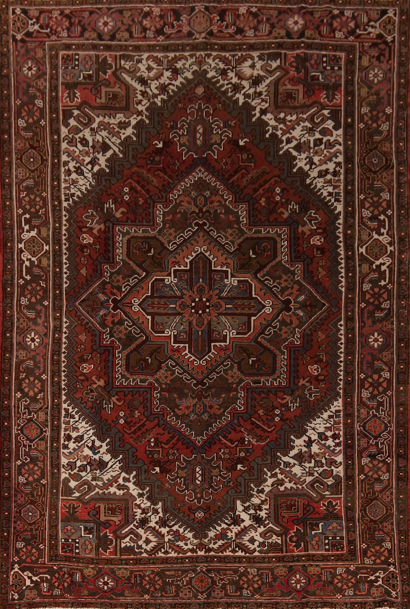 Vintage Wool Heriz Persian Area Rug 7x10