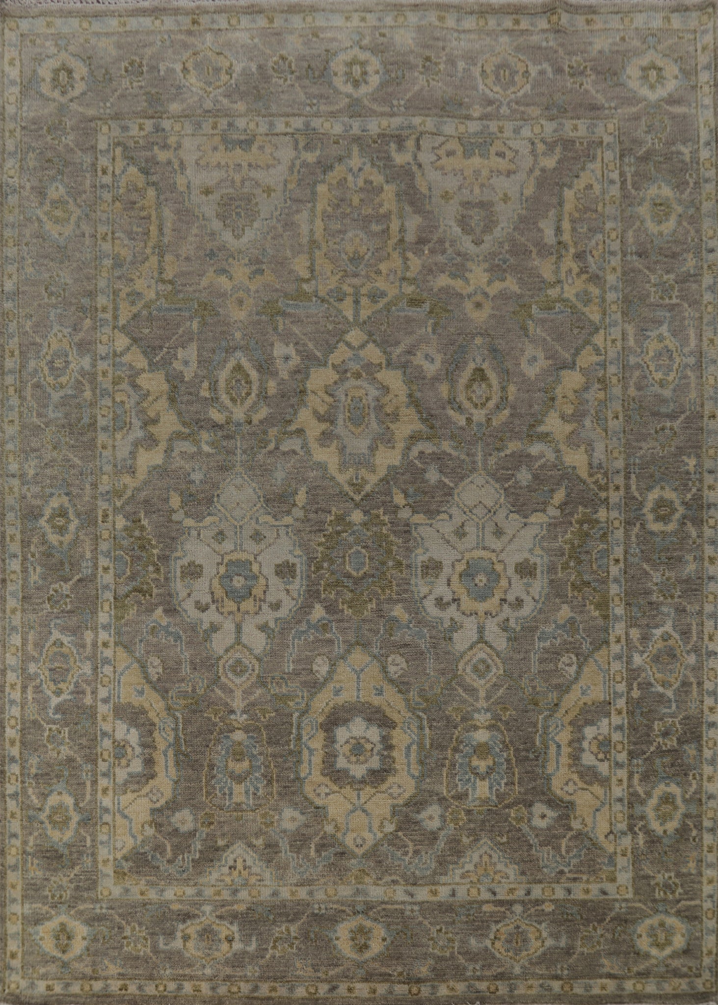All-Over Gray Oushak Indian Area Rug 8x10