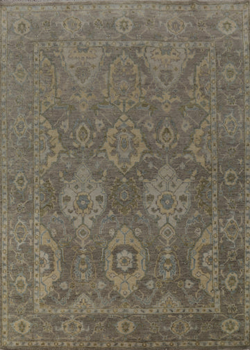 All-Over Gray Oushak Indian Area Rug 8x10