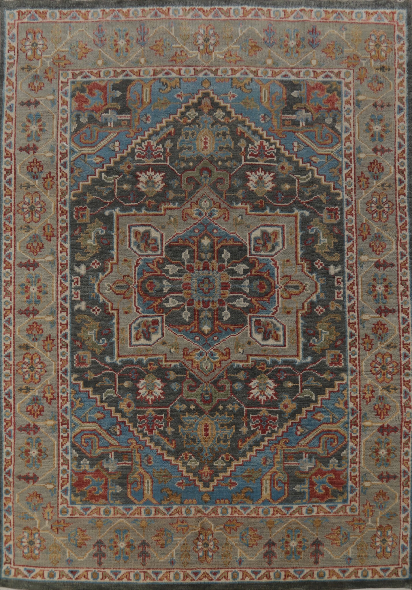 Geometric Wool Oushak Indian Area Rug 8x10