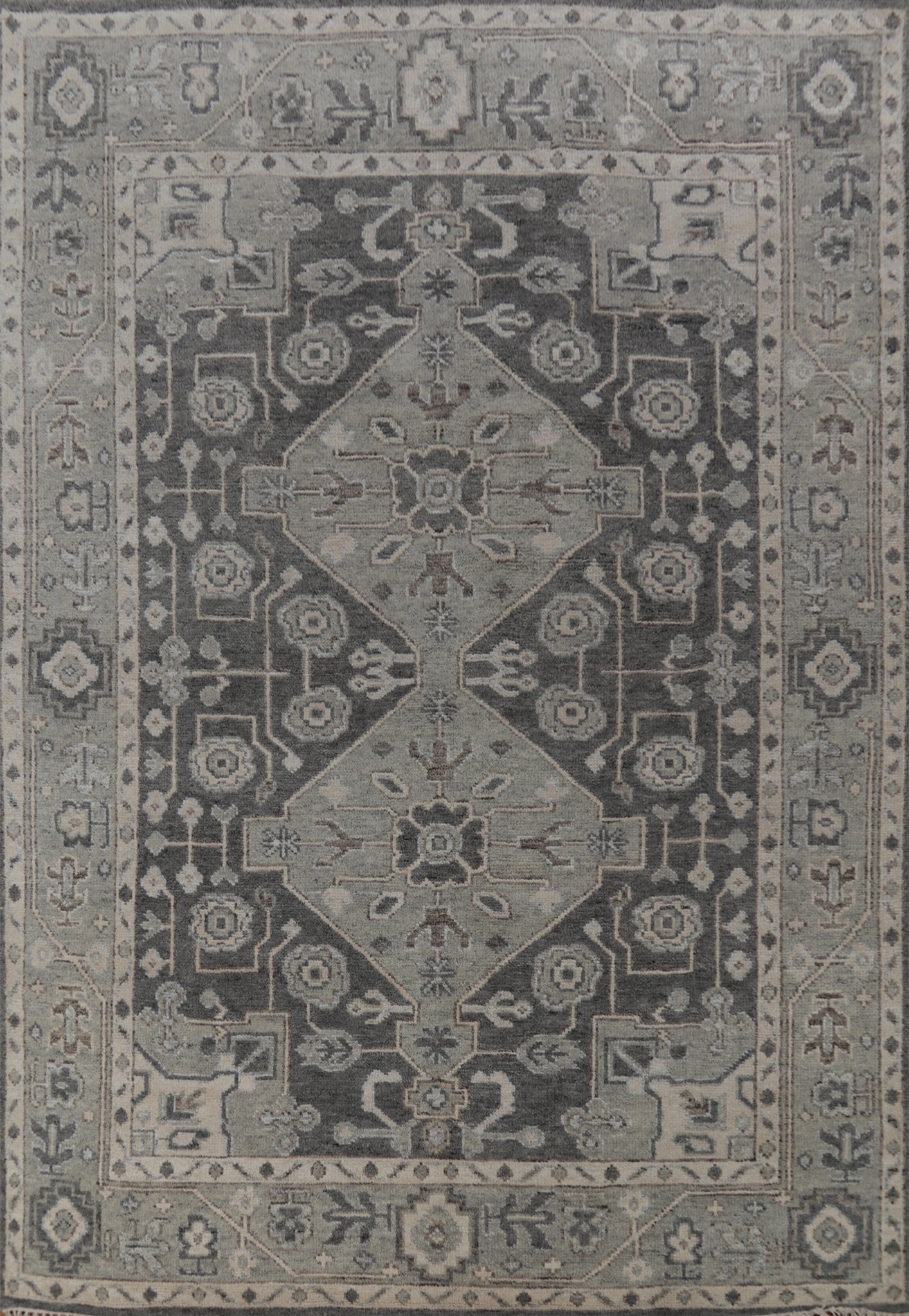 Handmade Gray Oushak Indian Area Rug 8x10