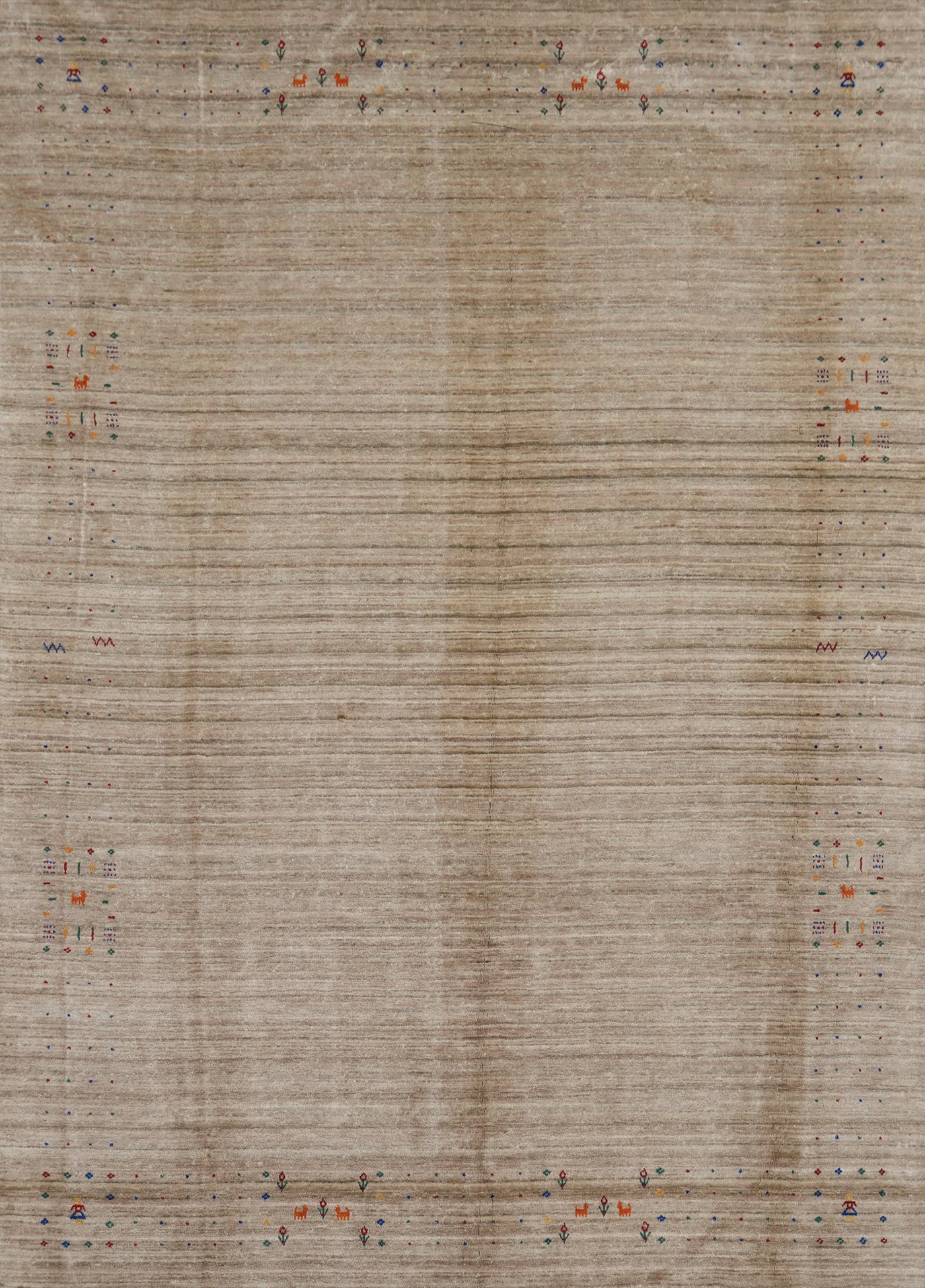 Earth Tone Silk Gabbeh Oriental Area Rug 9x12