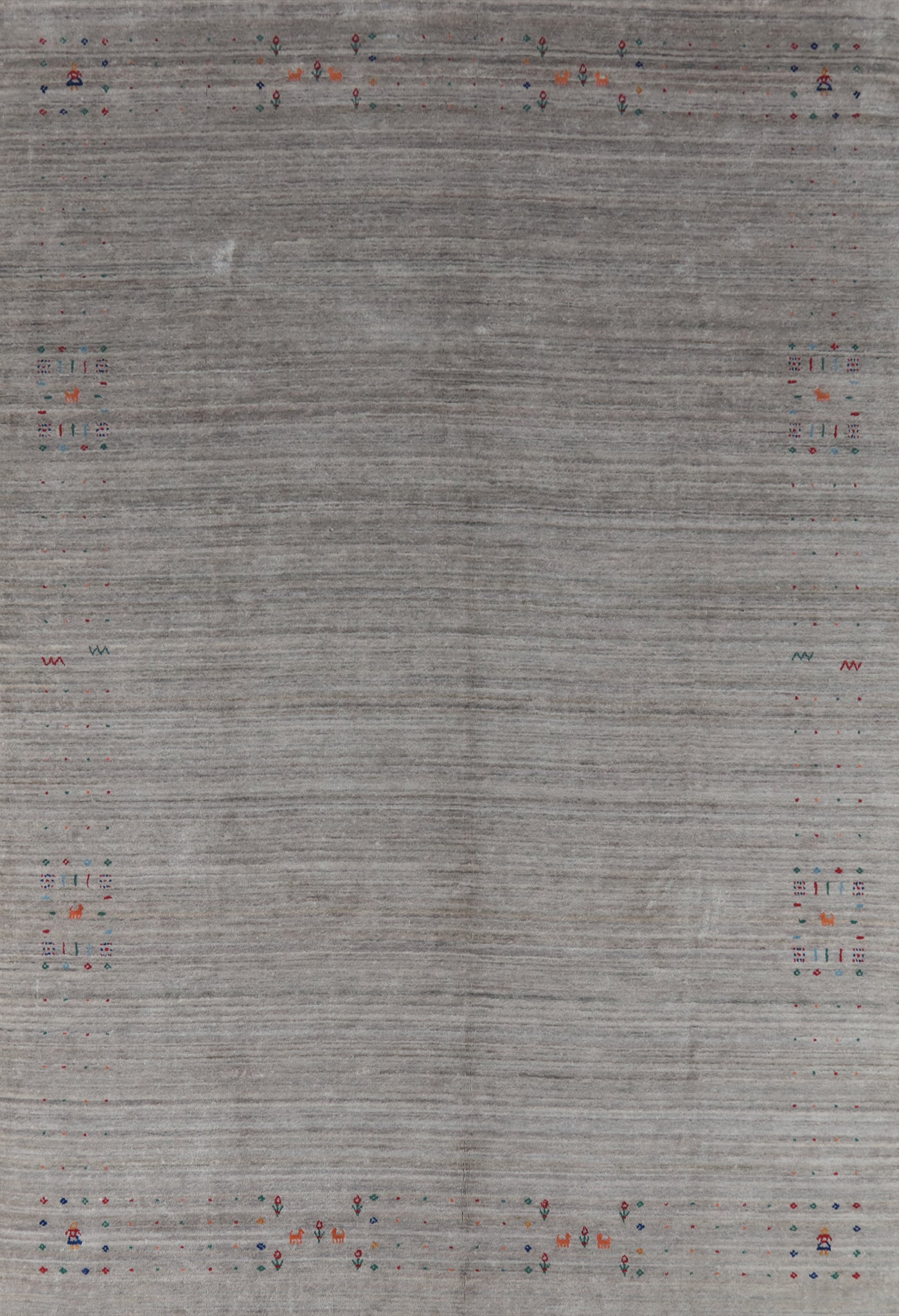 Silver Gray Silk Gabbeh Oriental Area Rug 9x12