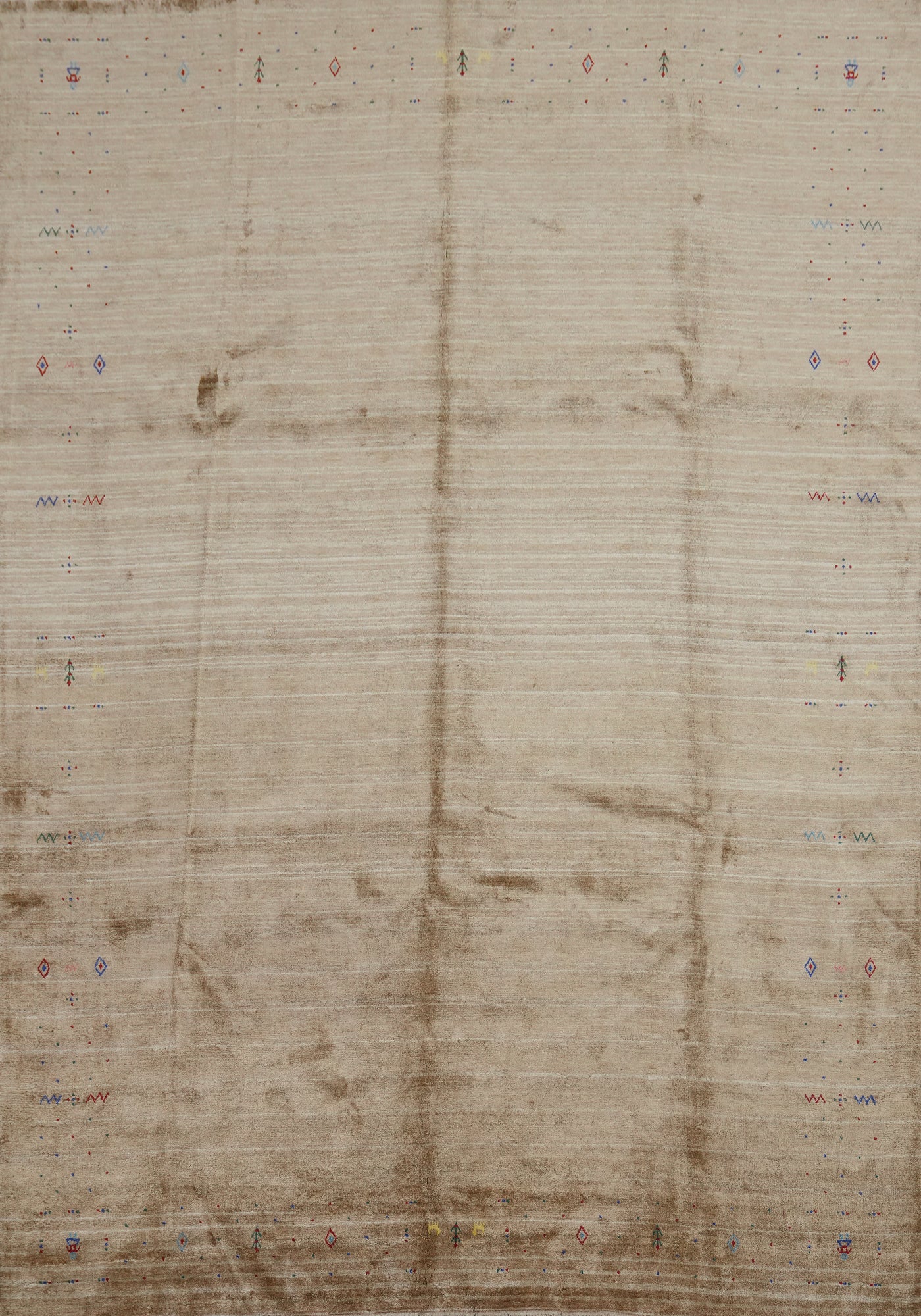 Earth Tone Silk Gabbeh Oriental Area Rug 9x12