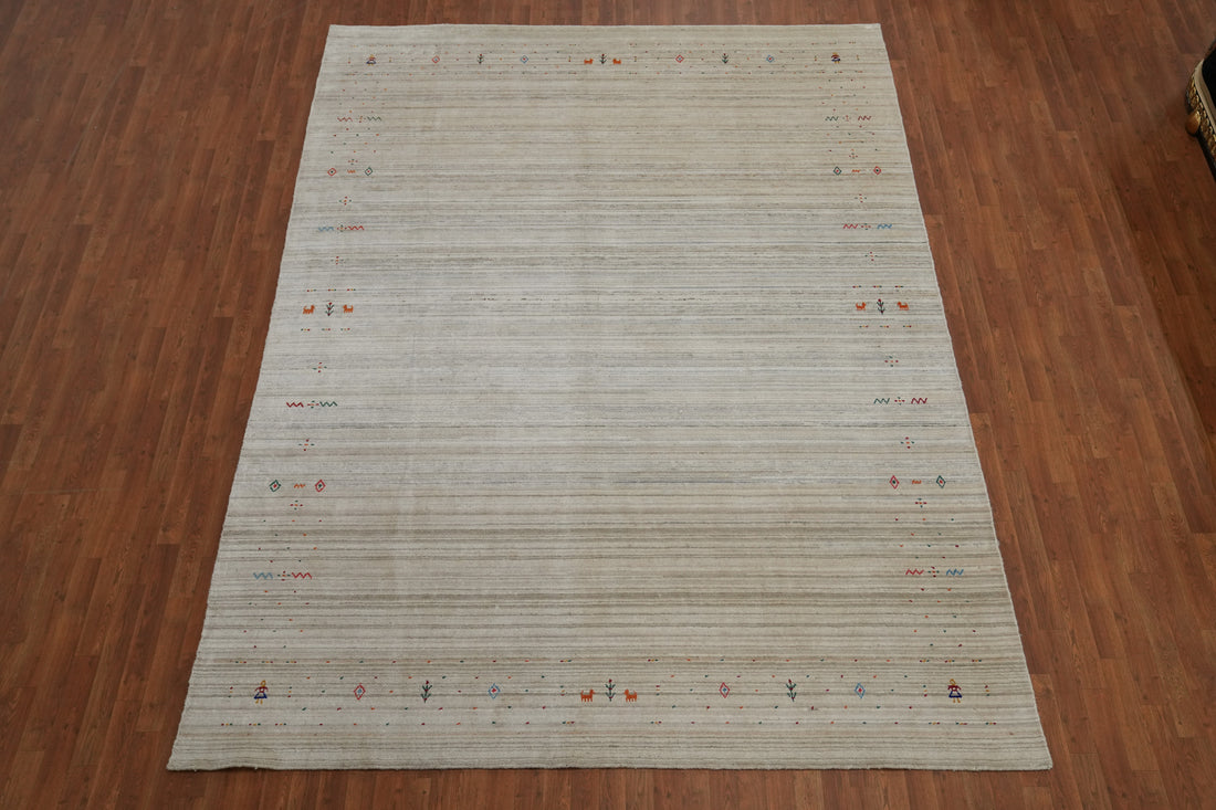 Tribal Silk Gabbeh Oriental Area Rug 9x12