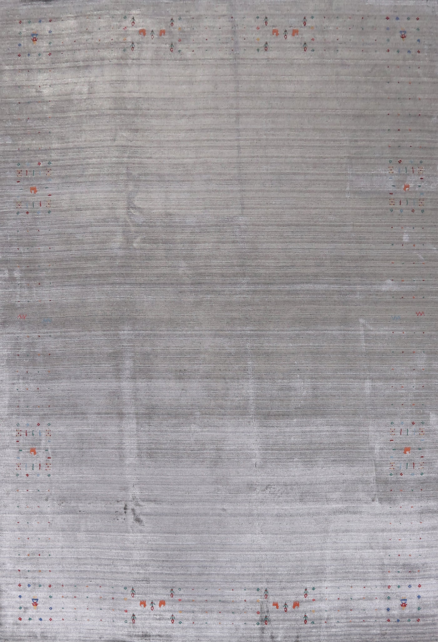 Gray Silk Gabbeh Oriental Area Rug 9x12