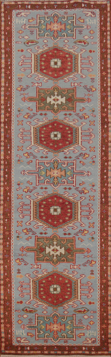 Geometric Heriz Serapi Indian Runner Rug 3x10