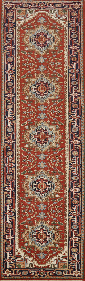 Geometric Heriz Serapi Indian Runner Rug 3x12