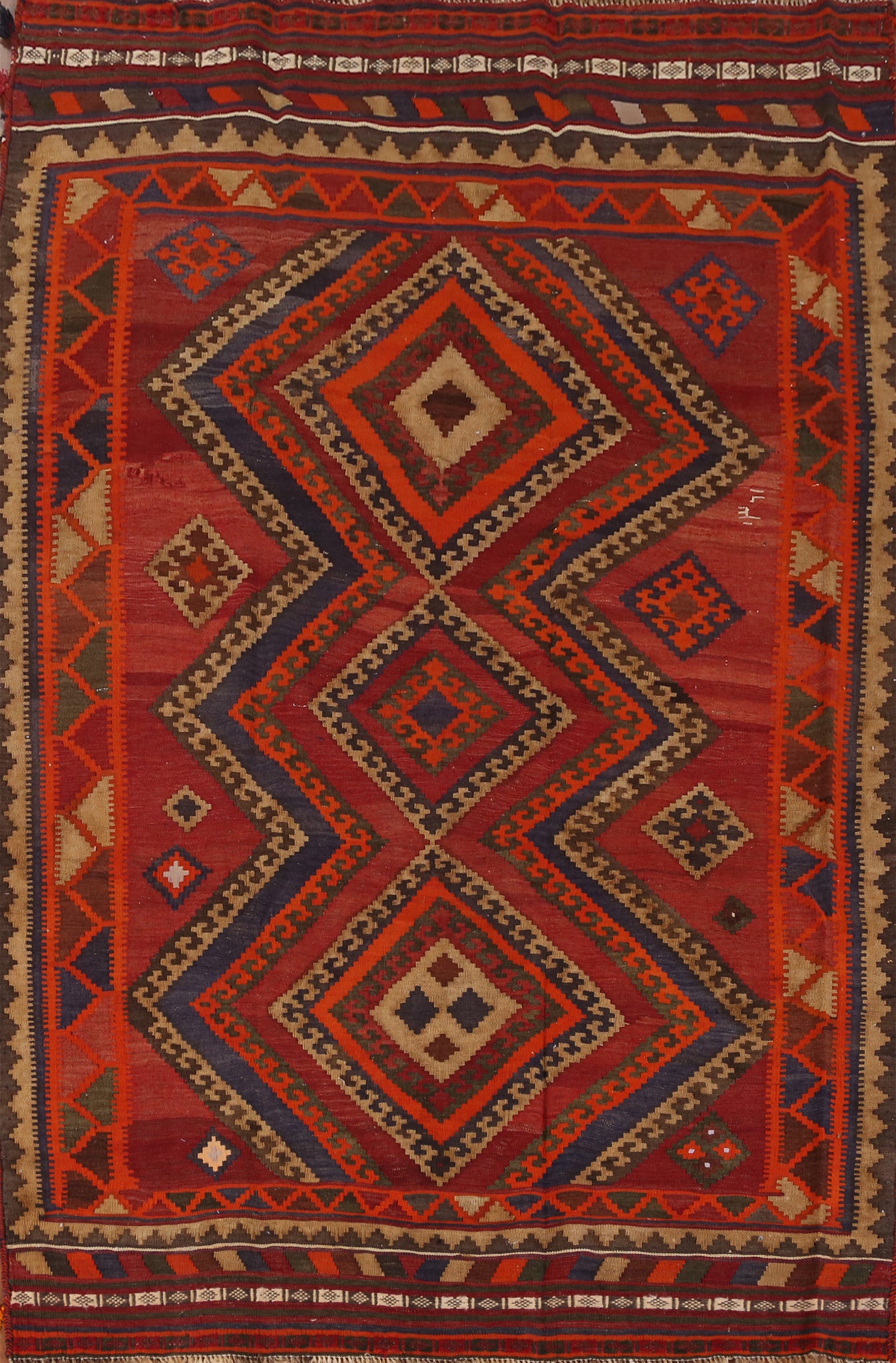 Vegetable Dye Kilim Qashqai Persian Area Rug 5x8