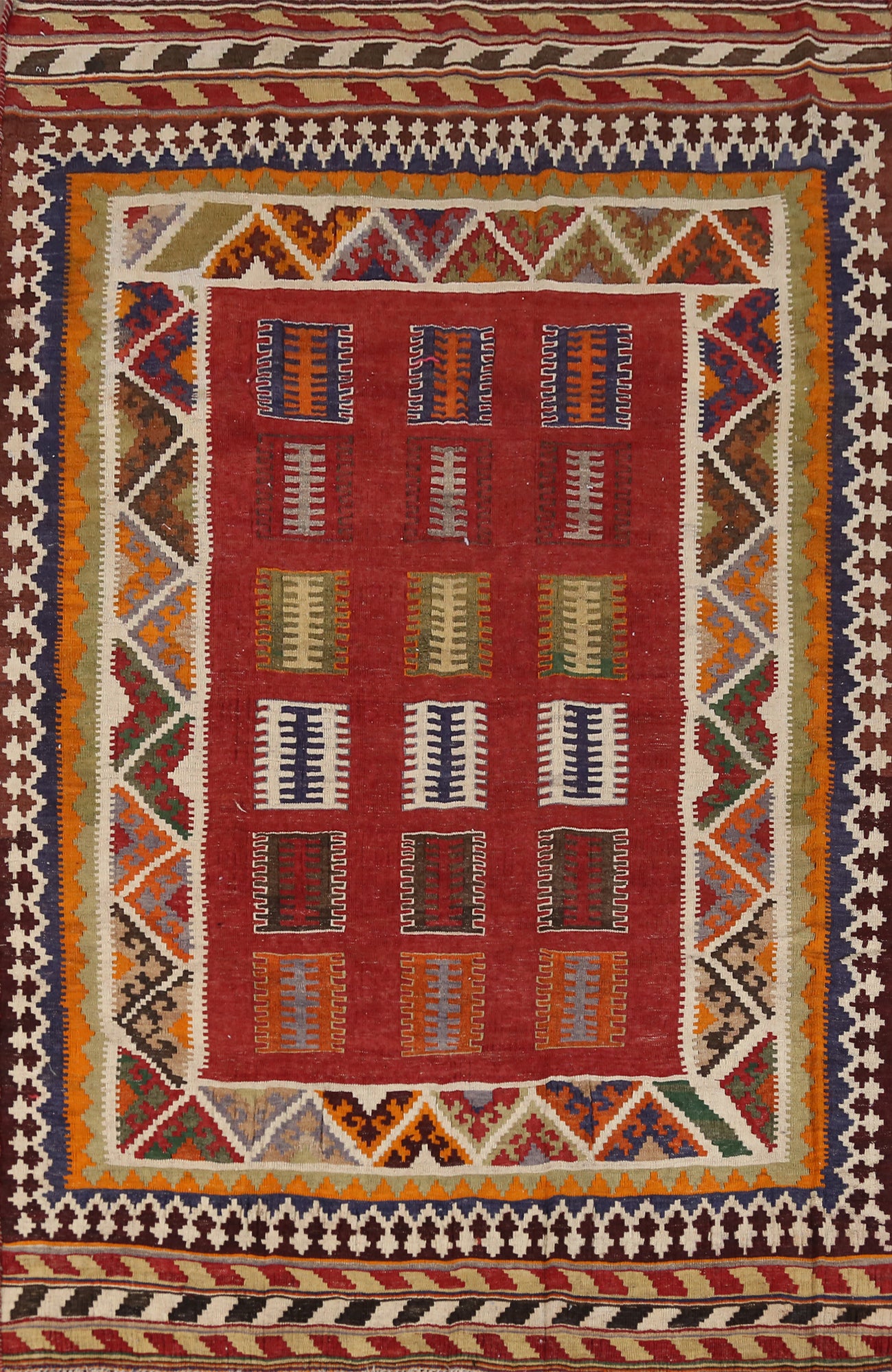 Vegetable Dye Kilim Qashqai Persian Rug 5x7