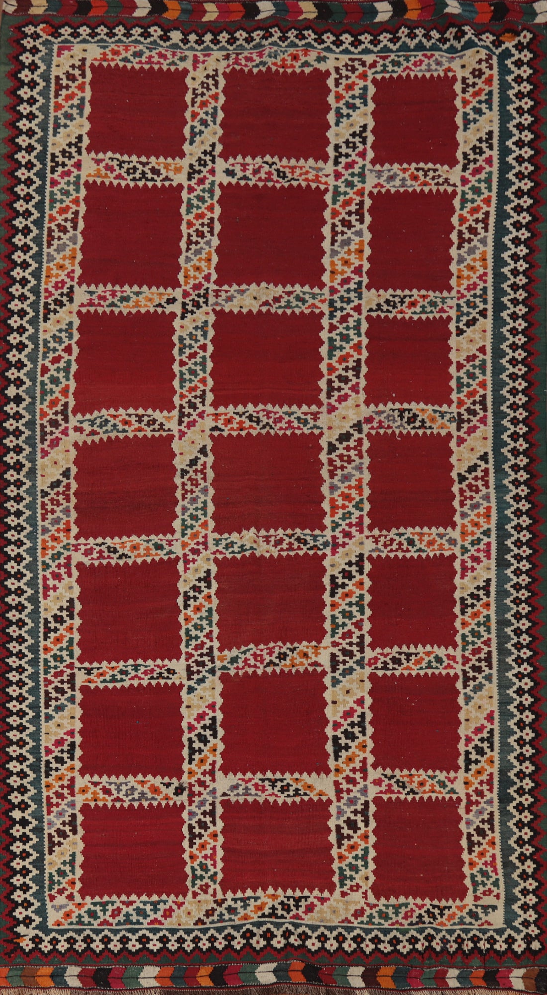 Vegetable Dye Kilim Qashqai Persian Area Rug 5x11