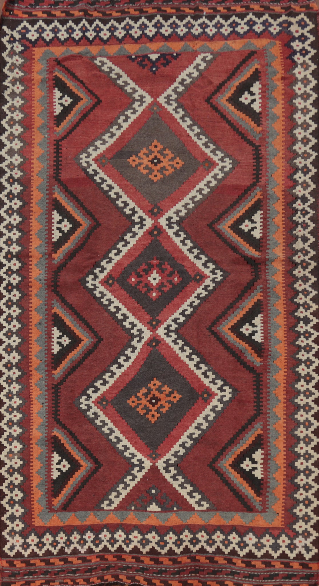 Vegetable Dye Kilim Qashqai Persian Area Rug 5x9