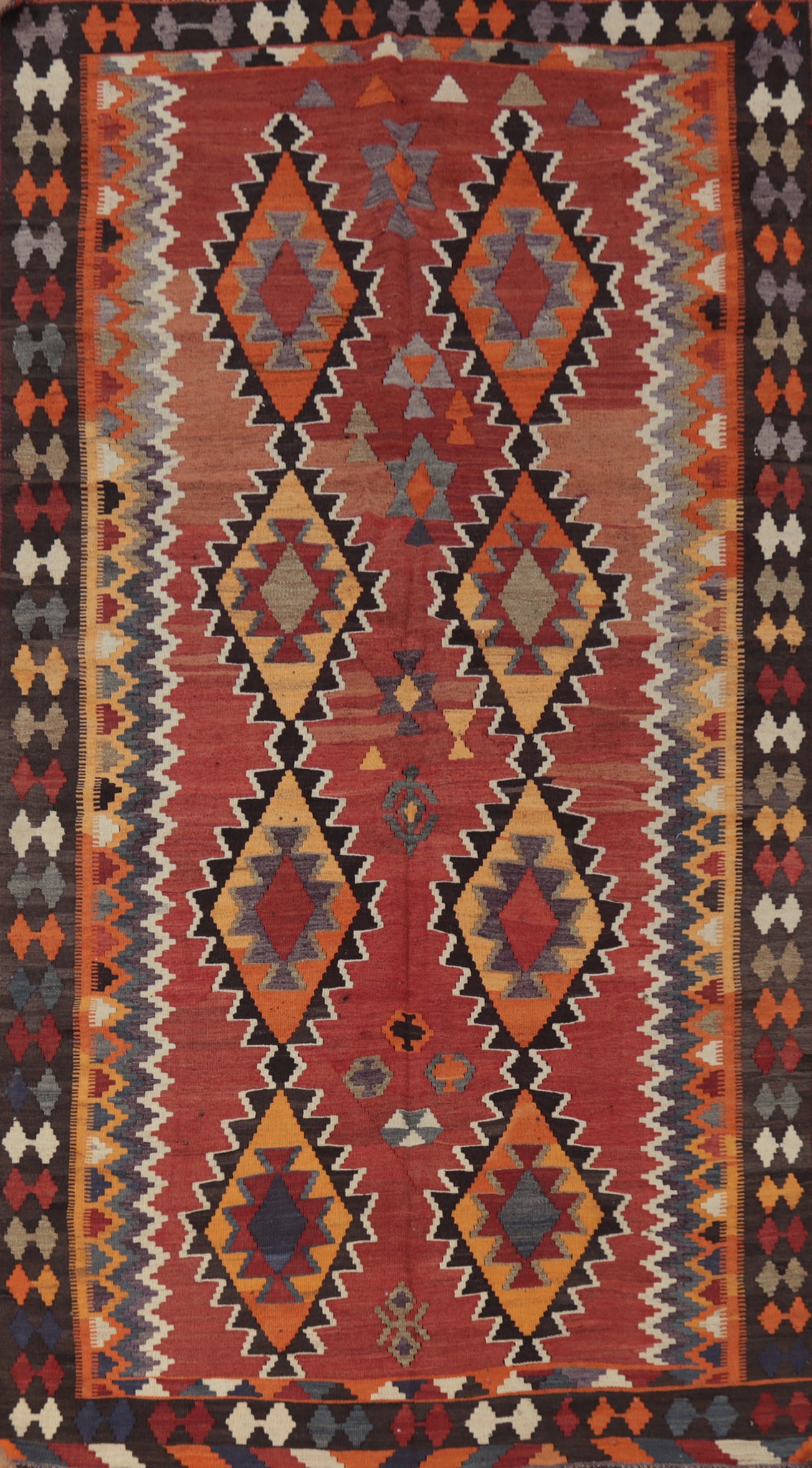 Vegetable Dye Kilim Qashqai Persian Area Rug 5x10