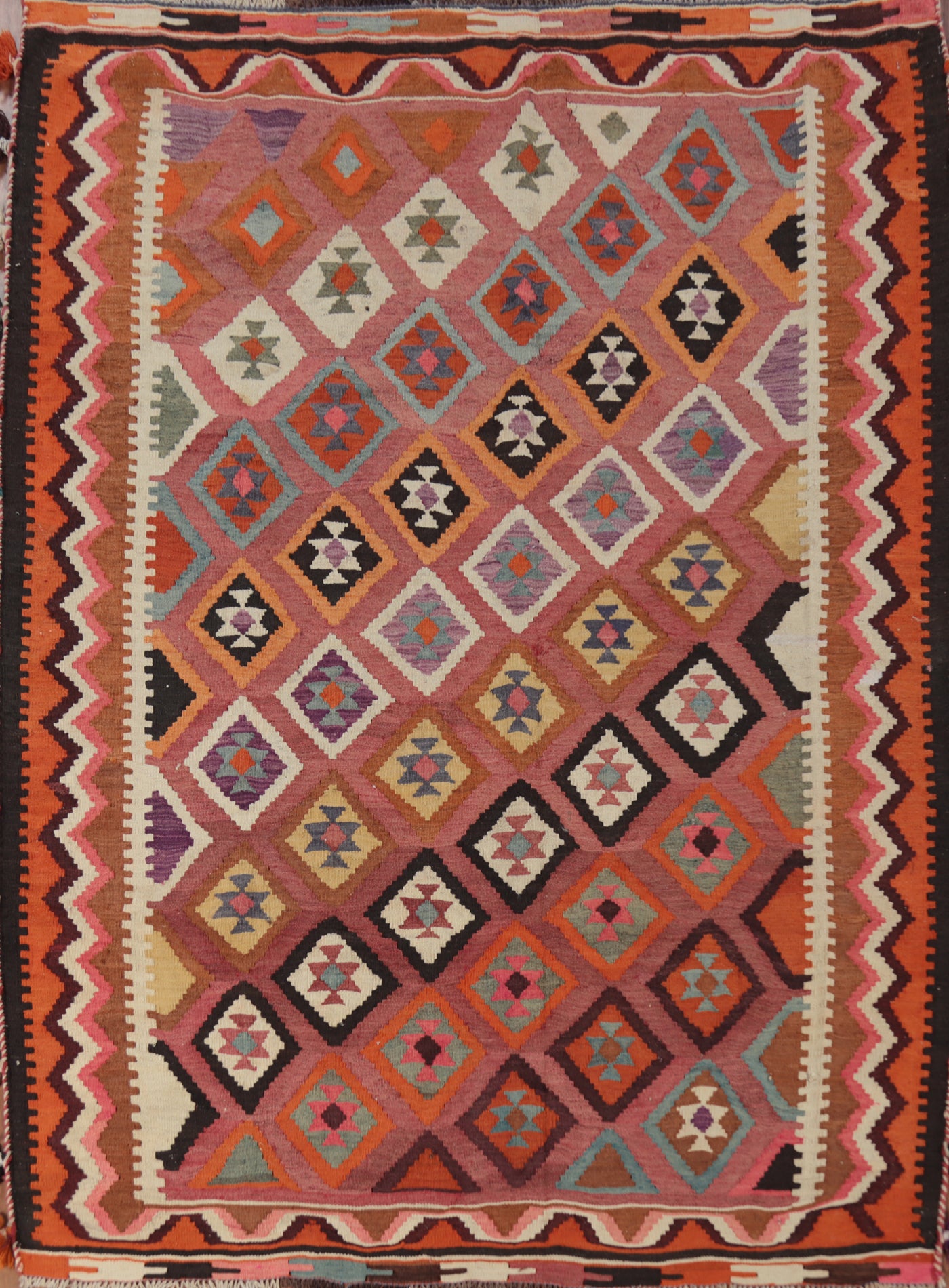 Vegetable Dye Kilim Qashqai Persian Rug 5x7