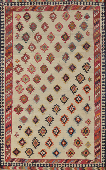 Vegetable Dye Kilim Qashqai Persian Area Rug 5x8