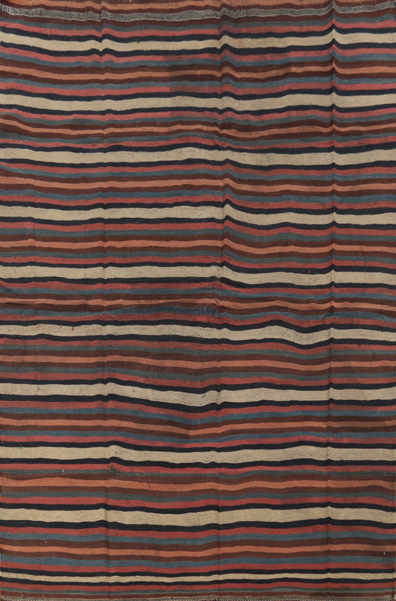 Vegetable Dye Striped Kilim Persian Area Rug 6x8