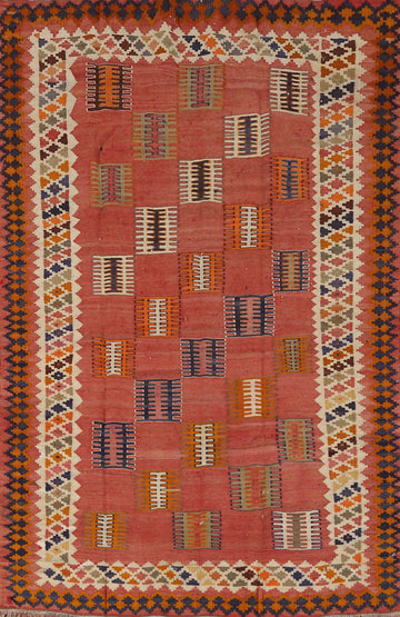 Vegetable Dye Kilim Qashqai Persian Rug 4x6