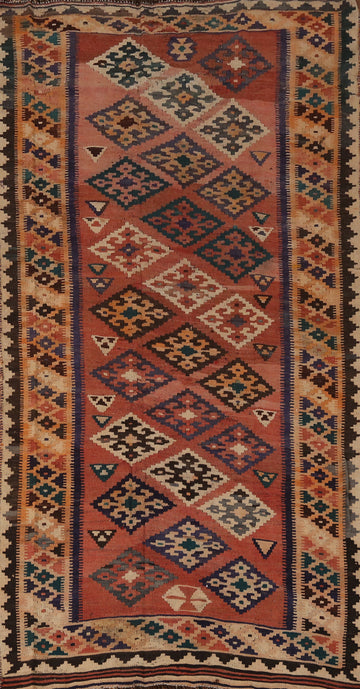 Vegetable Dye Kilim Qashqai Persian Area Rug 5x9