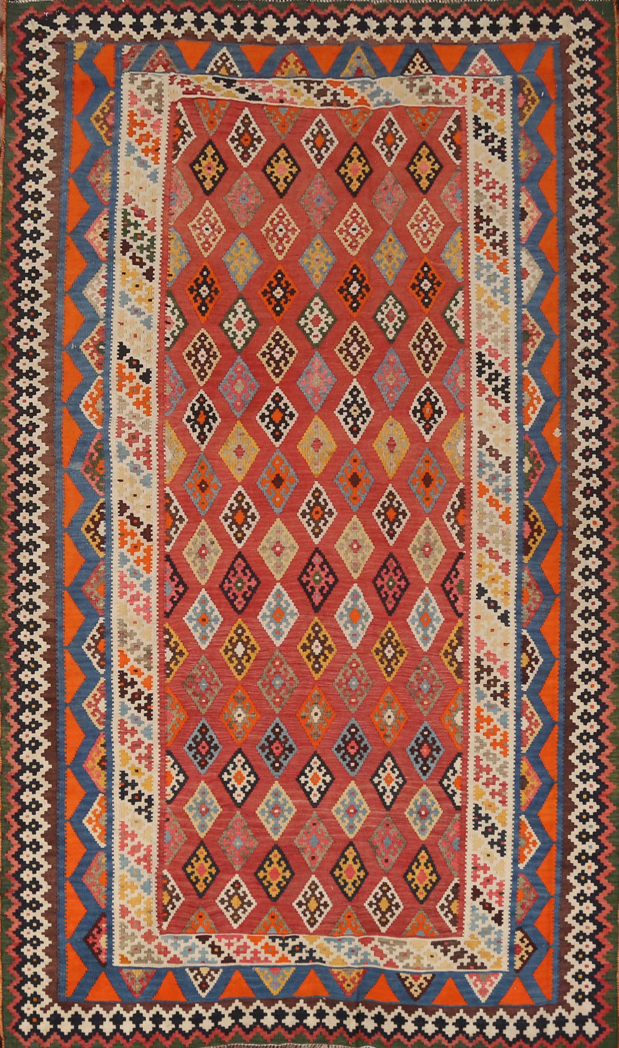 Vegetable Dye Kilim Qashqai Persian Area Rug 5x8