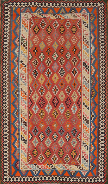 Vegetable Dye Kilim Qashqai Persian Area Rug 5x8