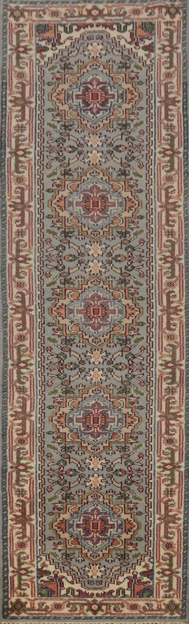 Geometric Heriz Serapi Indian Runner Rug 3x12