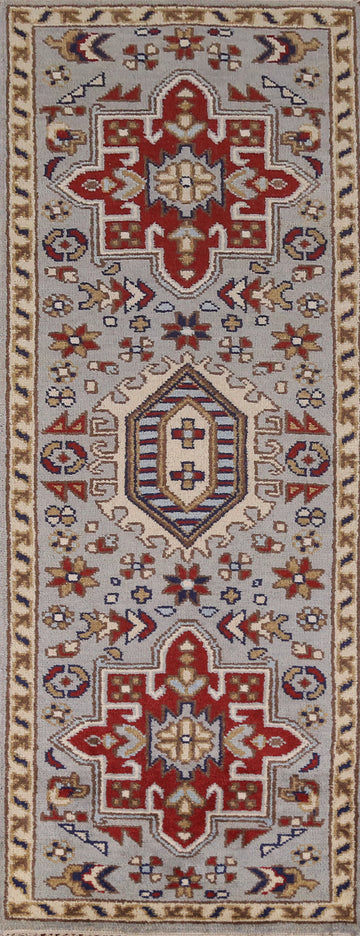 Geometric Heriz Serapi Indian Runner Rug 3x8