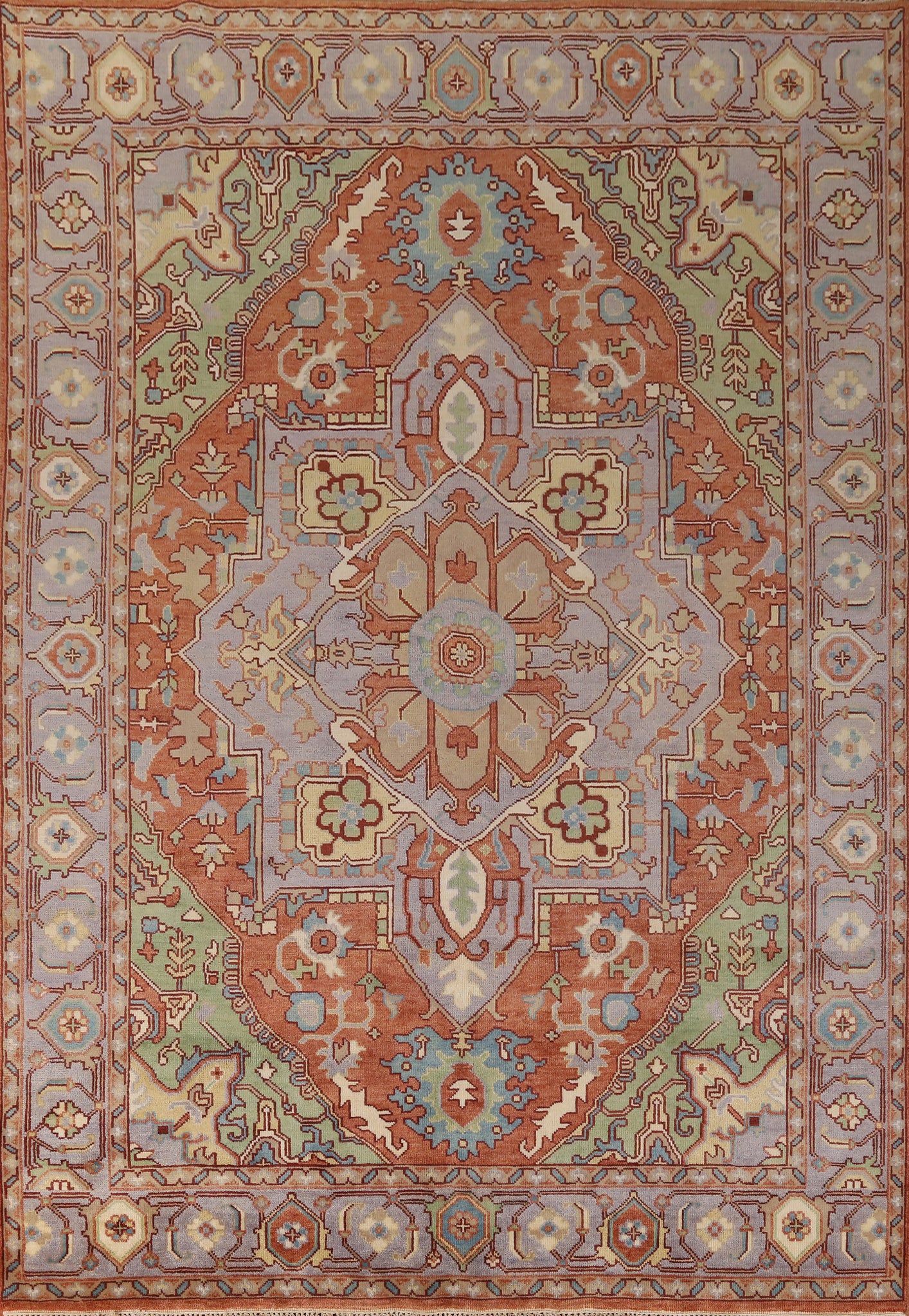 Geometric Heriz Serapi Indian Area Rug 9x12