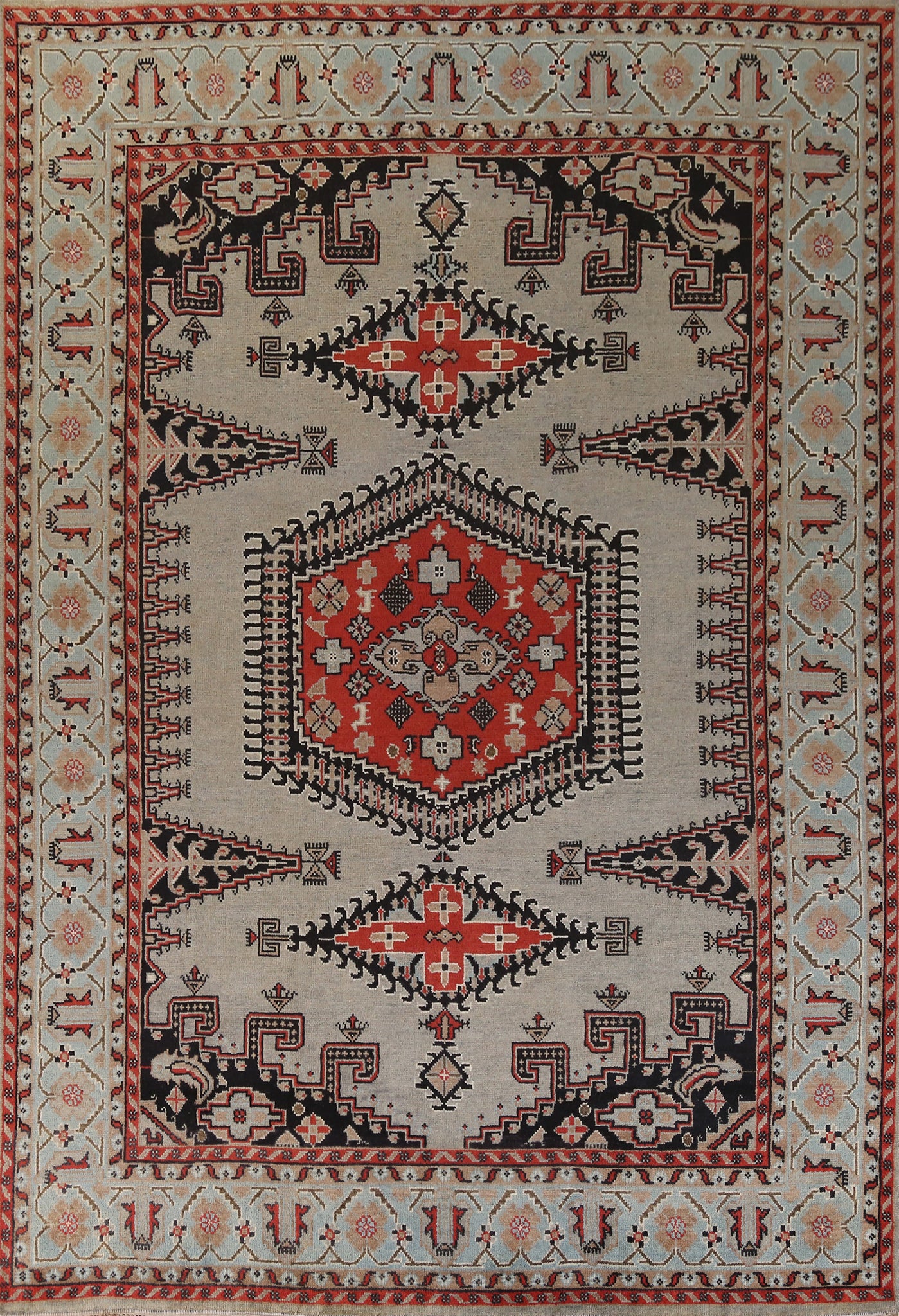 Geometric Viss Indian Area Rug 9x12