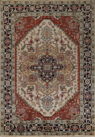 Geometric Heriz Serapi Indian Area Rug 9x12