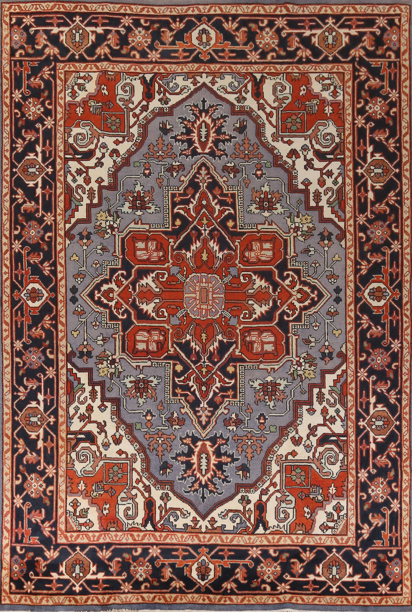 Geometric Heriz Serapi Indian Area Rug 10x13