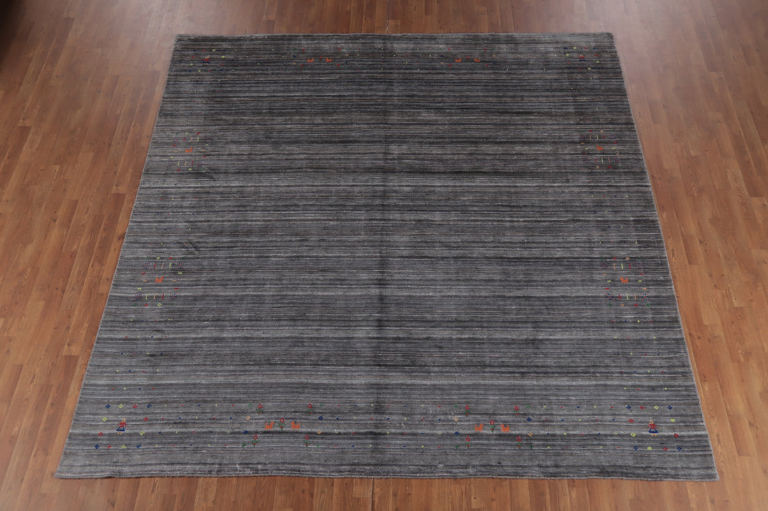 Square Silk Gabbeh Oriental Area Rug 9x9