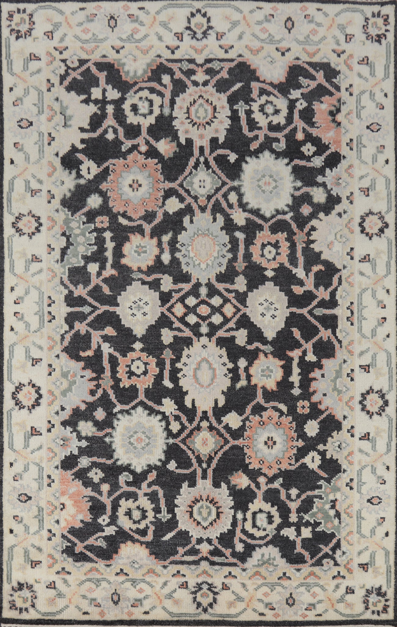 Charcoal Wool Handmade Oushak Indian Area Rug 6x9