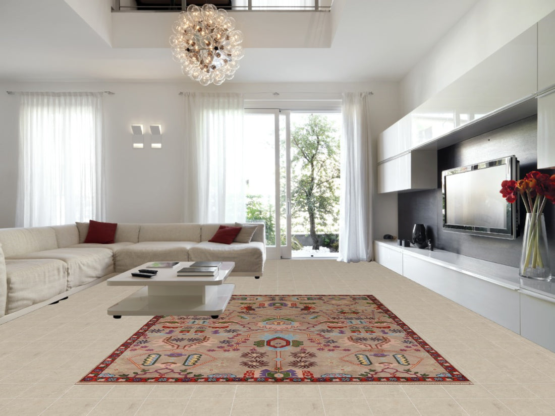 Geometric Heriz Serapi Indian Area Rug 9x12