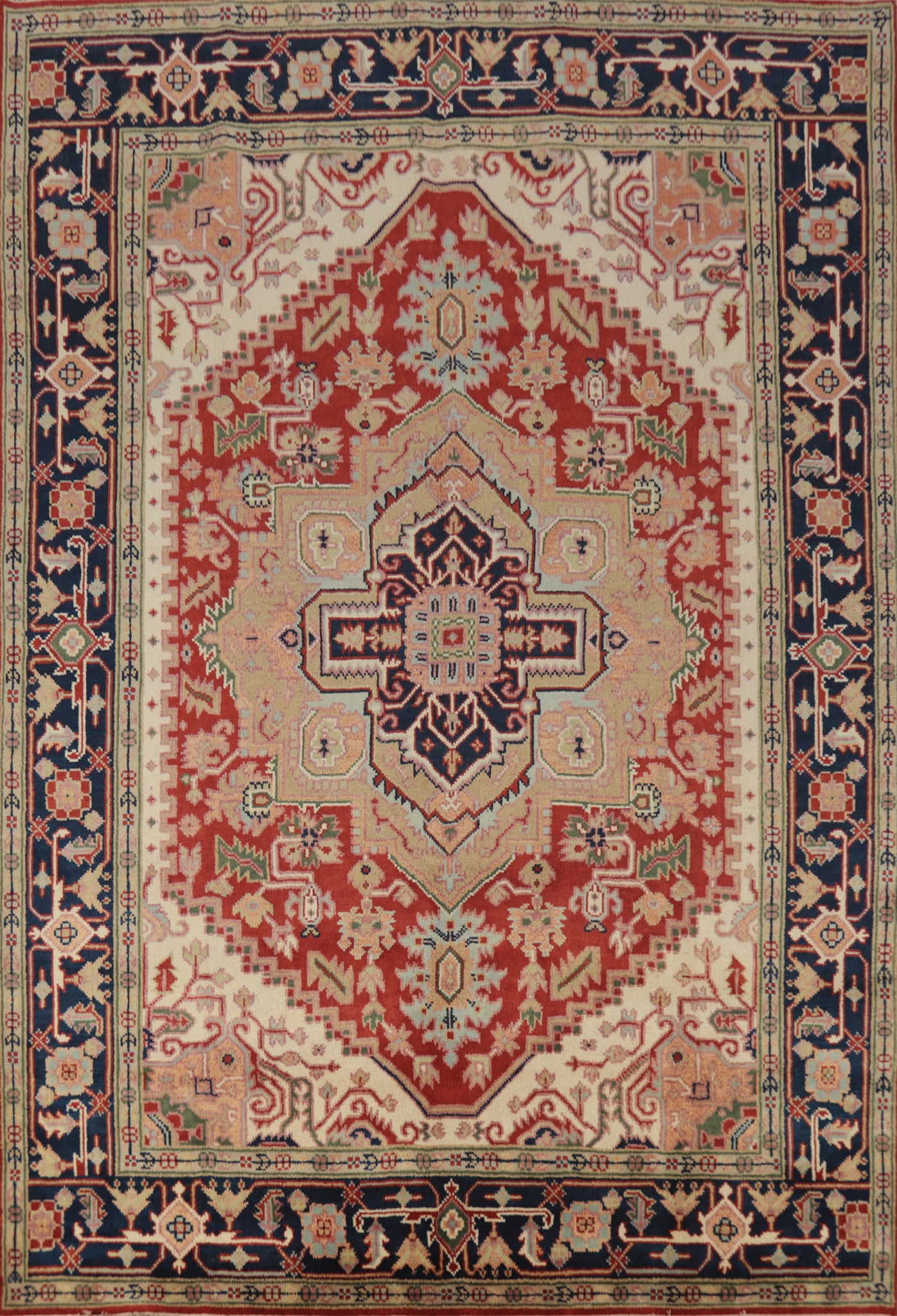 Geometric Heriz Serapi Indian Area Rug 8x10