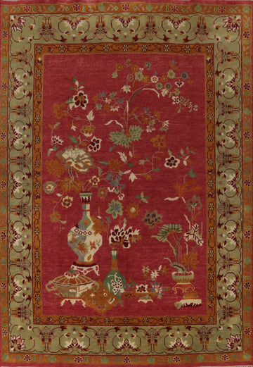 Handmade Wool Art Deco Indian Area Rug 8x10