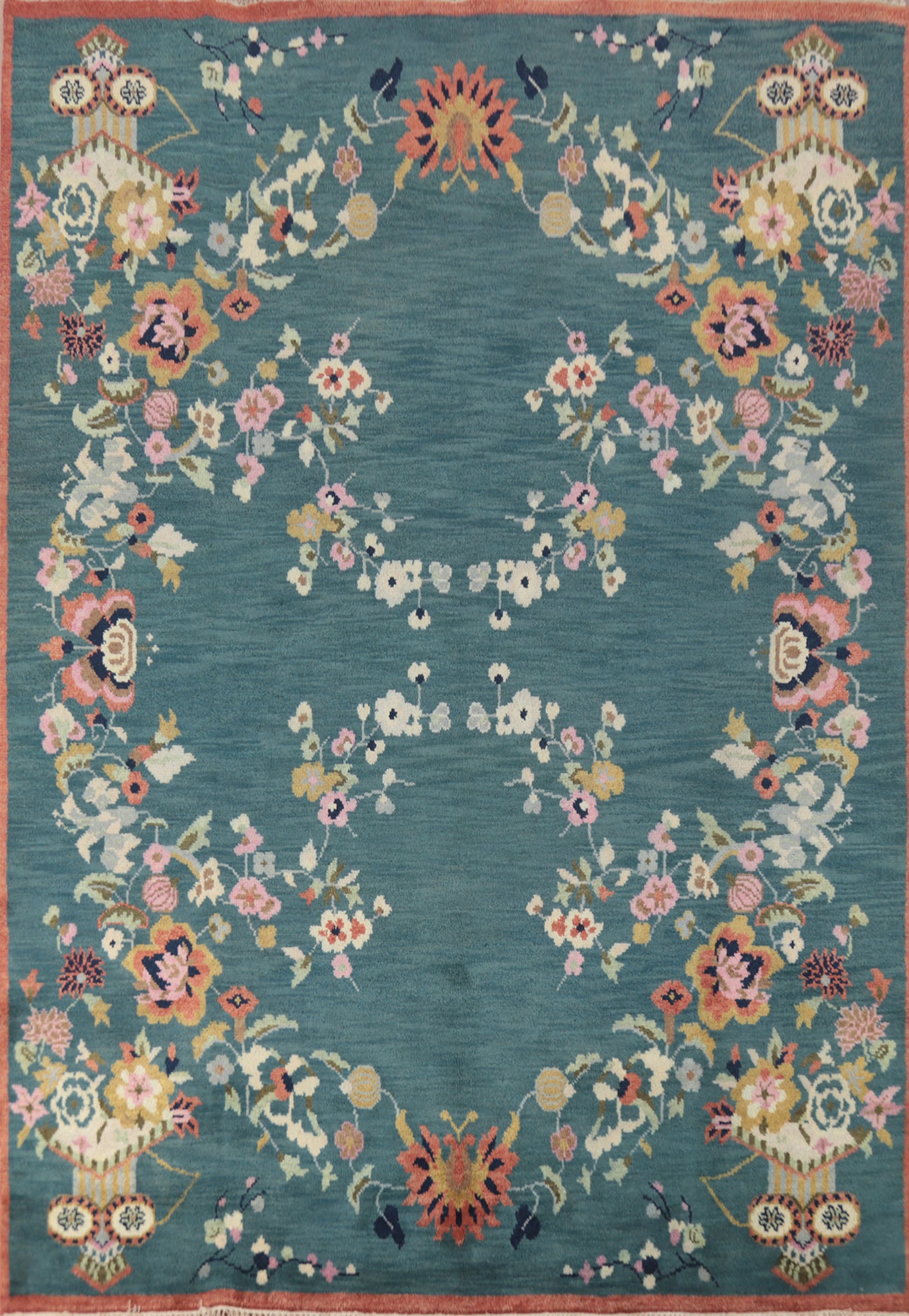 Handmade Floral Heriz Serapi Indian Area Rug 8x10