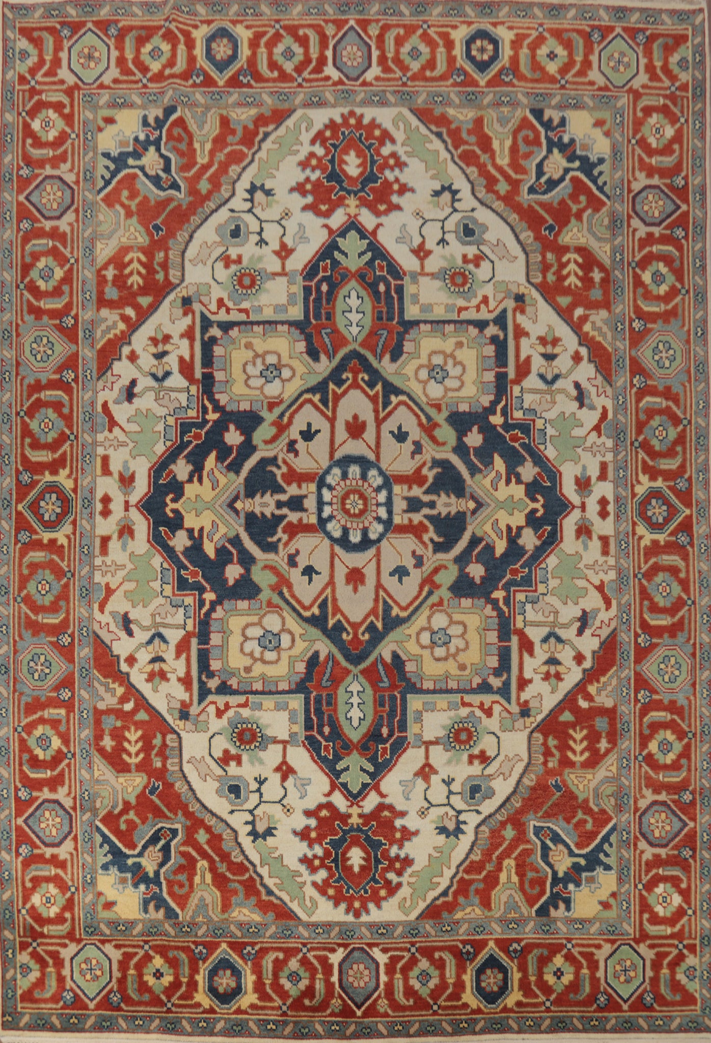 Geometric Heriz Serapi Indian Area Rug 9x12