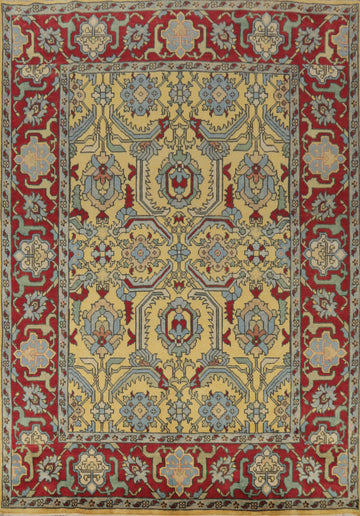 Handmade Wool Yellow Heriz Serapi Indian Area Rug 8x10