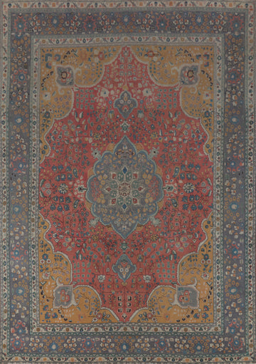 Vintage Pink Wool Tabriz Persian Area Rug 10x13