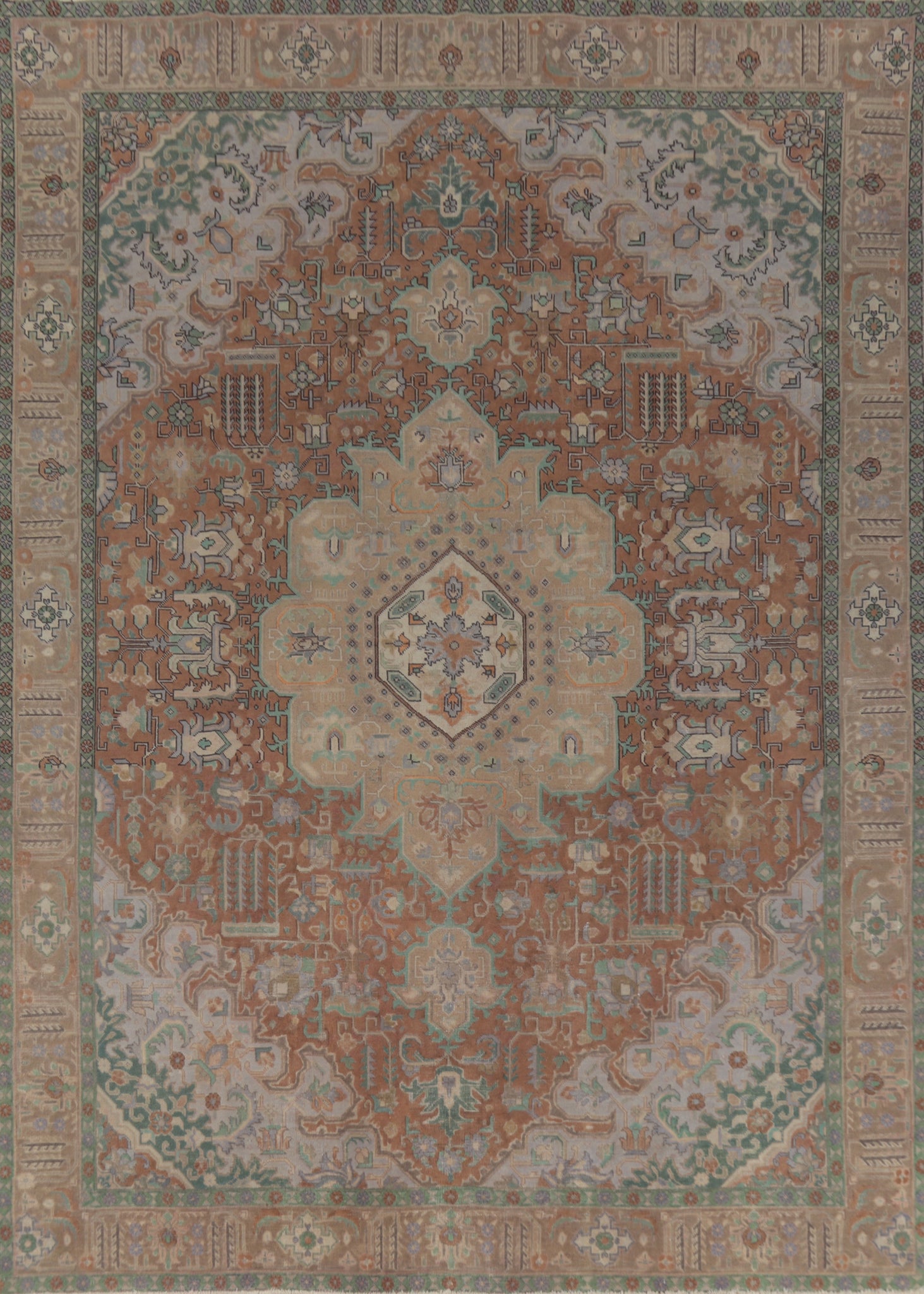 Geometric Wool Tabriz Persian Area Rug 10x13