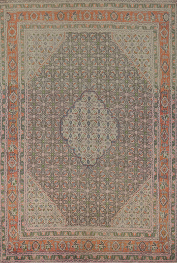 Geometric Wool Tabriz Persian Area Rug 8x10