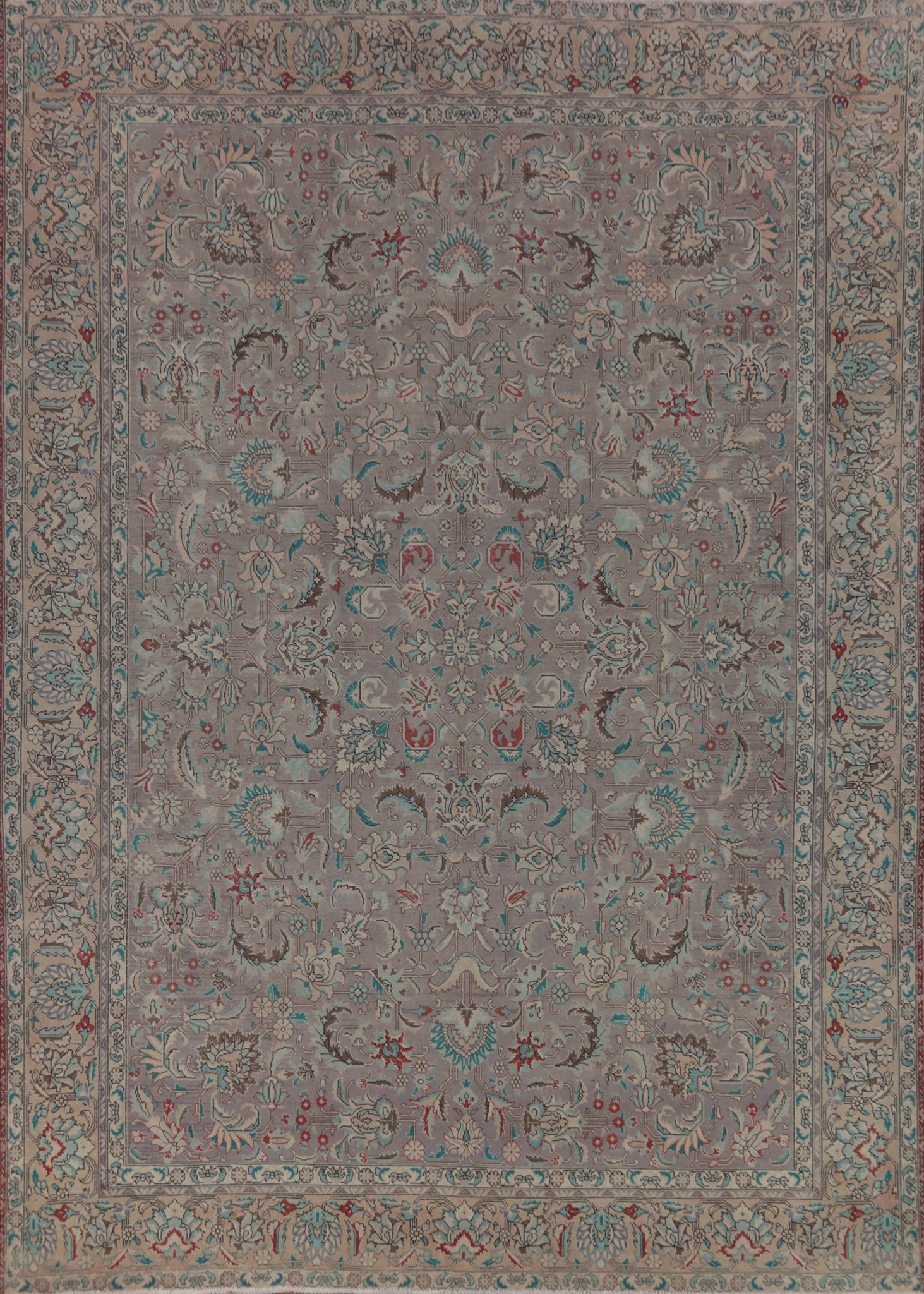 All-Over Floral Tabriz Persian Area Rug 10x13
