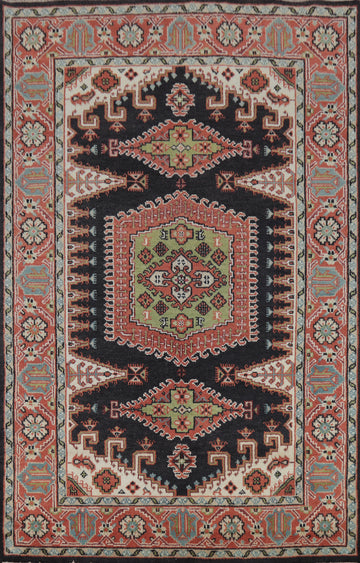 Geometric Viss Indian Area Rug 6x9
